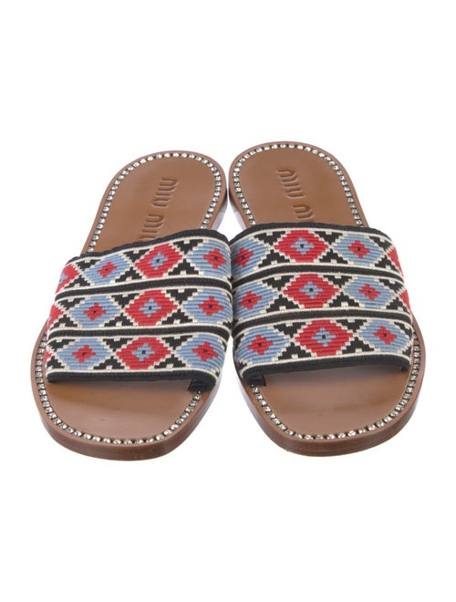Miu Miu Printed Crystal Embellishments Slides
