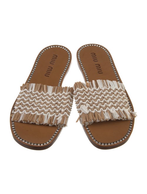 Miu Miu Straw Striped Slides