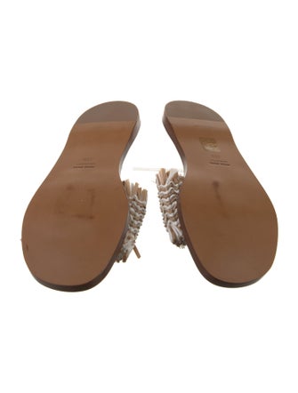 Miu Miu Straw Striped Slides