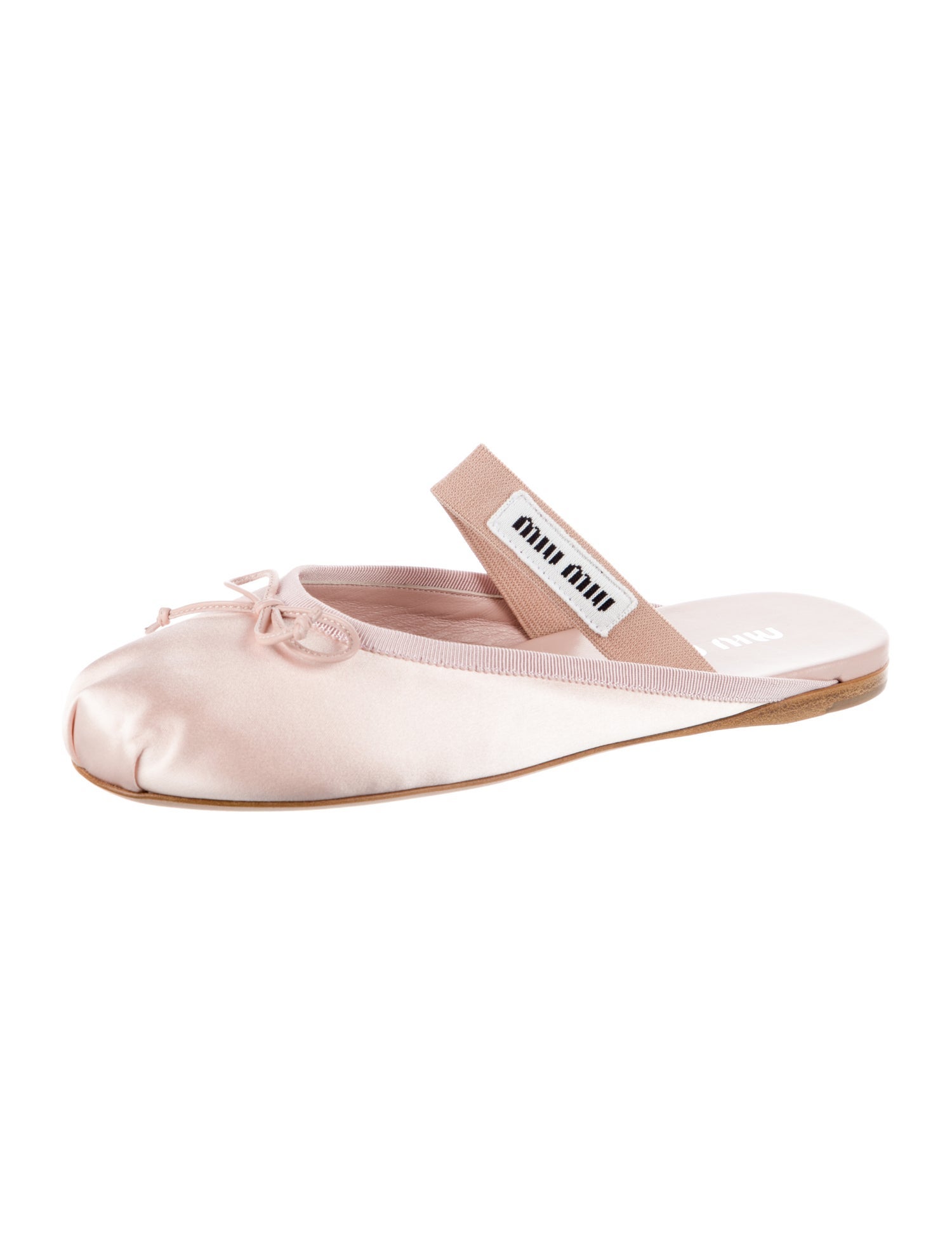 Miu Miu Satin Bow Accents Slippers