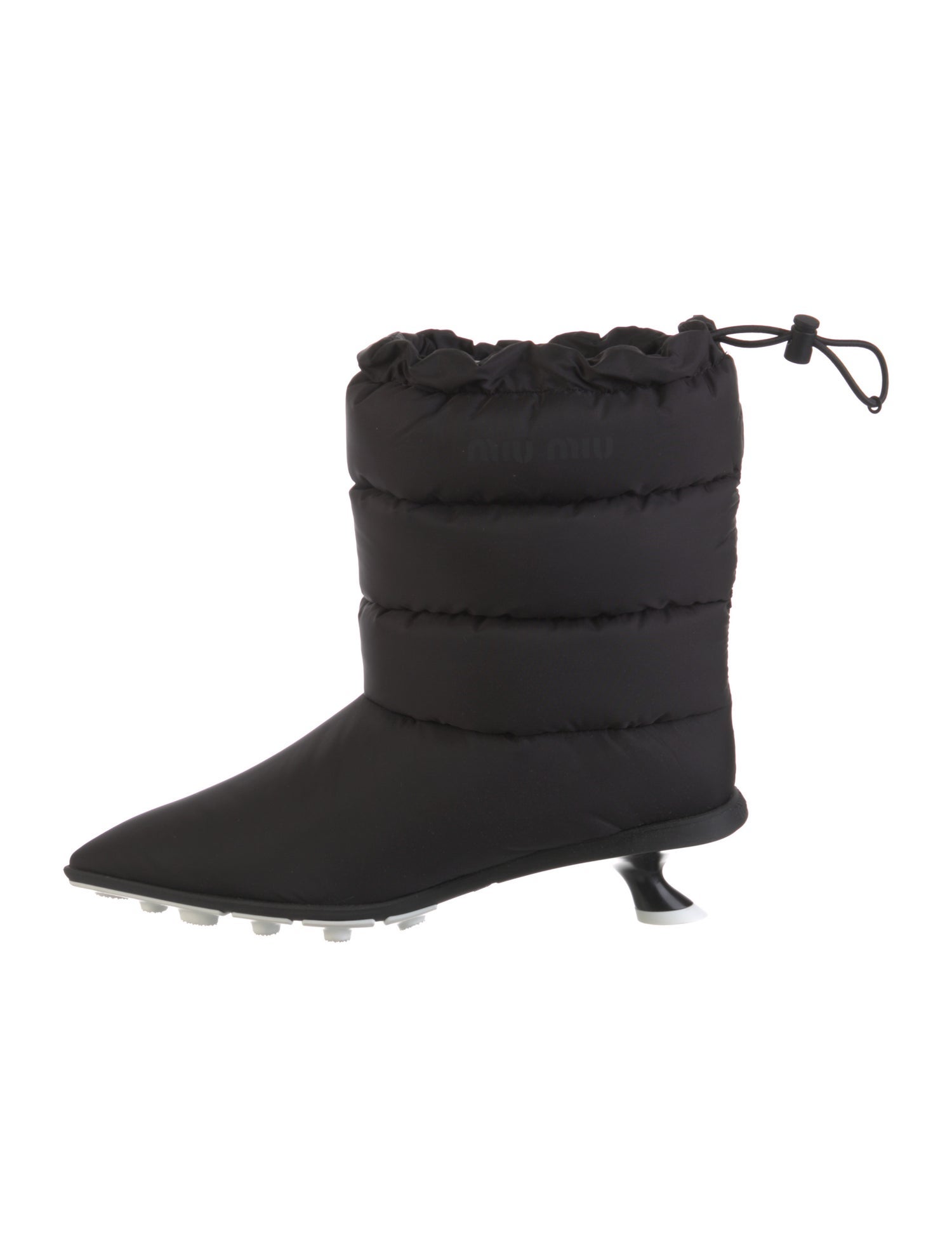 Miu Miu Nylon Ruffle Embellishment Rain Boots