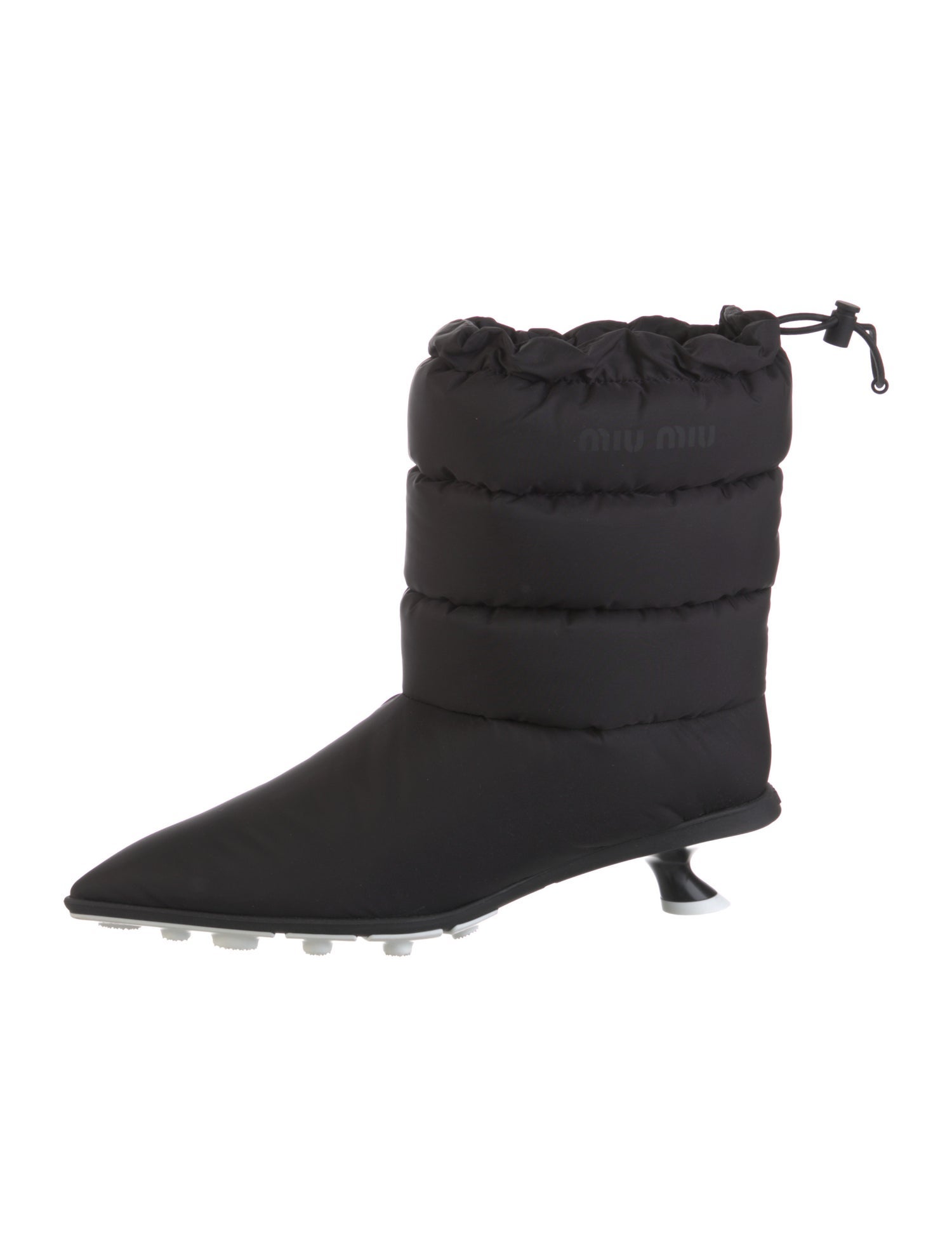 Miu Miu Nylon Ruffle Embellishment Rain Boots