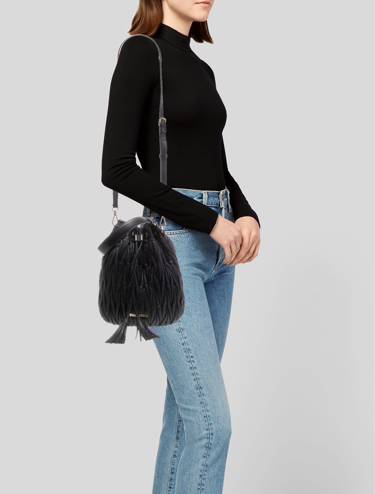 Miu Miu Leather Bucket Bag