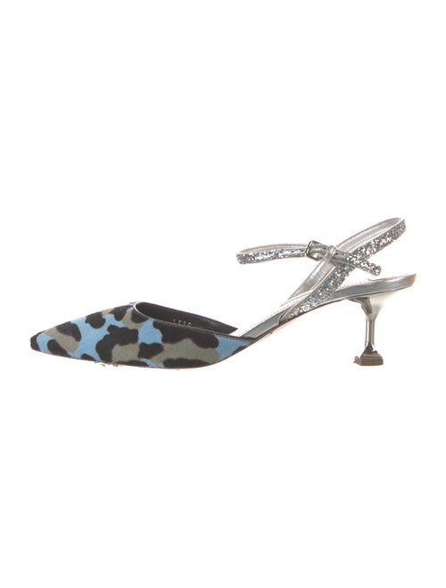 Miu Miu Ponyhair Printed Slingback Pumps