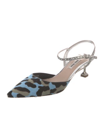 Miu Miu Ponyhair Printed Slingback Pumps