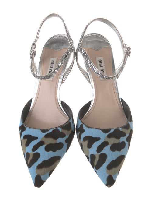 Miu Miu Ponyhair Printed Slingback Pumps