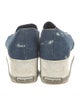 Miu Miu Denim Colorblock Pattern Wedge Sneakers