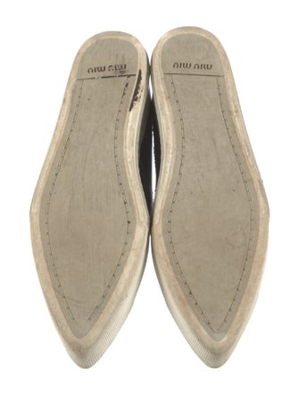 Miu Miu Denim Colorblock Pattern Wedge Sneakers