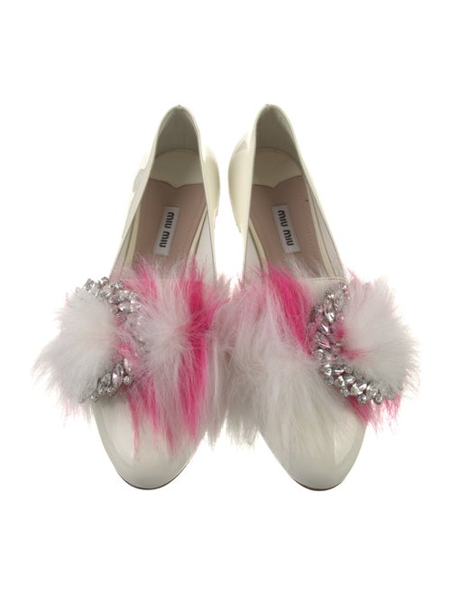 Miu Miu Patent Leather Crystal Embellishments Flats