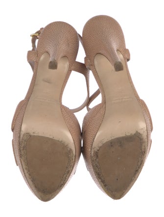 Miu Miu Leather T-Strap Sandals