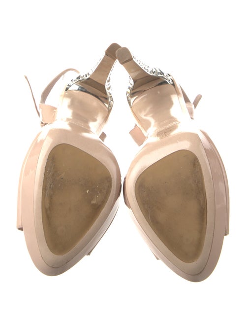 Miu Miu Patent Leather Crystal Embellishments Slingback Pumps