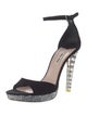 Miu Miu Suede Glitter Accents Sandals