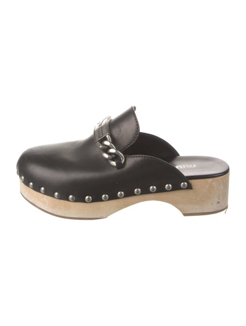 Miu Miu Leather Chain-Link Accents Mules