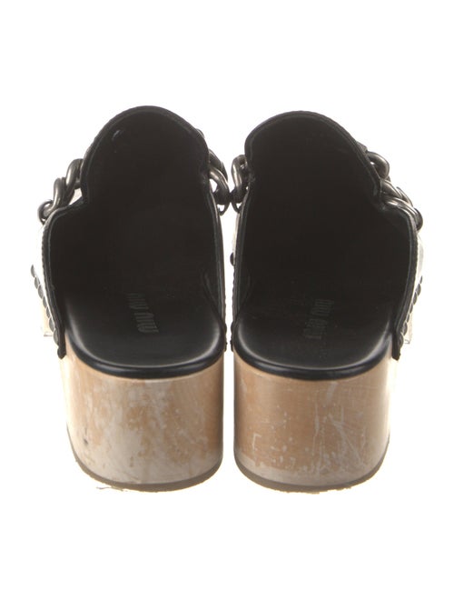 Miu Miu Leather Chain-Link Accents Mules