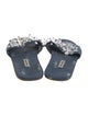 Miu Miu Denim Distressed Accents Slides