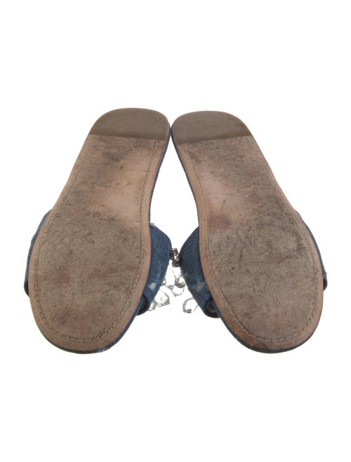 Miu Miu Denim Distressed Accents Slides