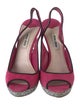 Miu Miu Suede Glitter Accents Slingback Sandals