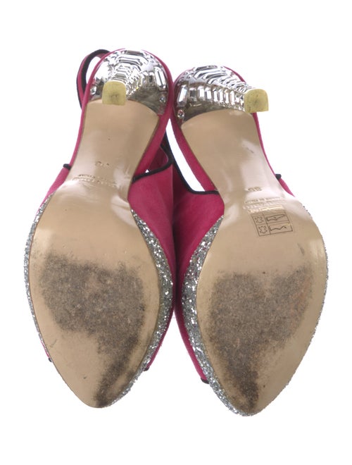 Miu Miu Suede Glitter Accents Slingback Sandals