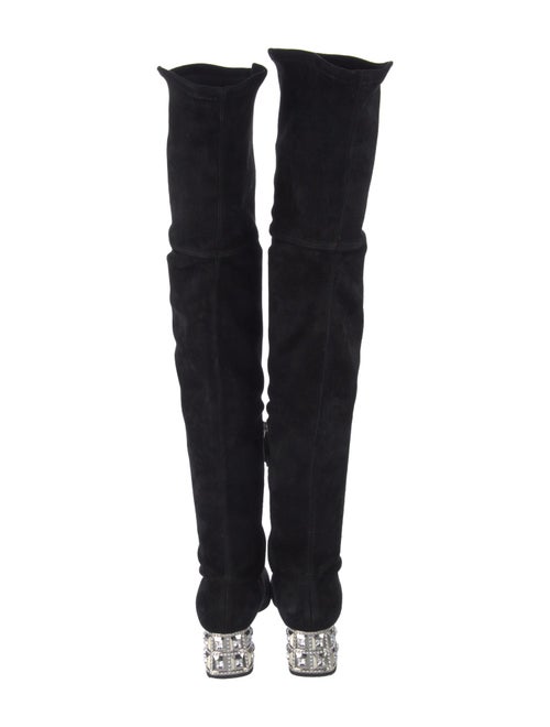 Miu Miu Suede Crystal Embellishments Boots