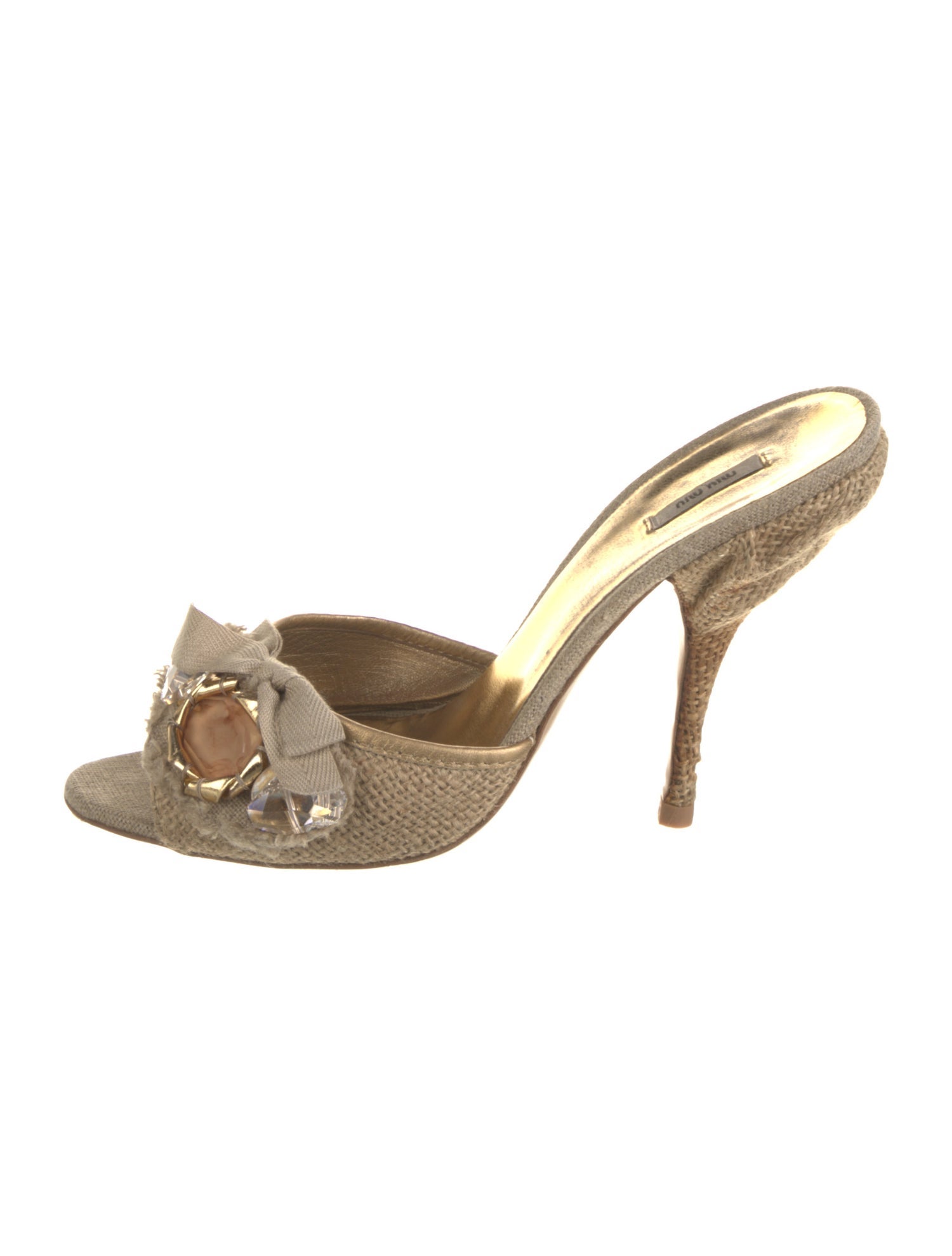 Miu Miu Bow Accents Slides