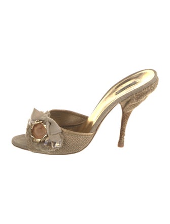 Miu Miu Bow Accents Slides