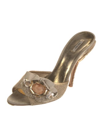 Miu Miu Bow Accents Slides