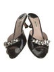 Miu Miu Patent Leather Crystal Embellishments Slides