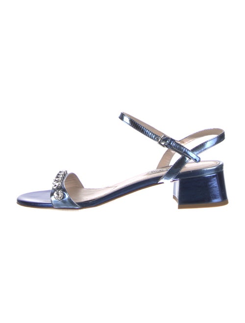 Miu Miu Patent Leather Crystal Embellishments Sandals