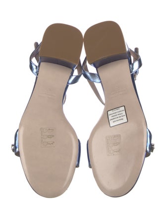 Miu Miu Patent Leather Crystal Embellishments Sandals