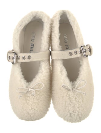 Miu Miu Shearling Mary Jane Flats