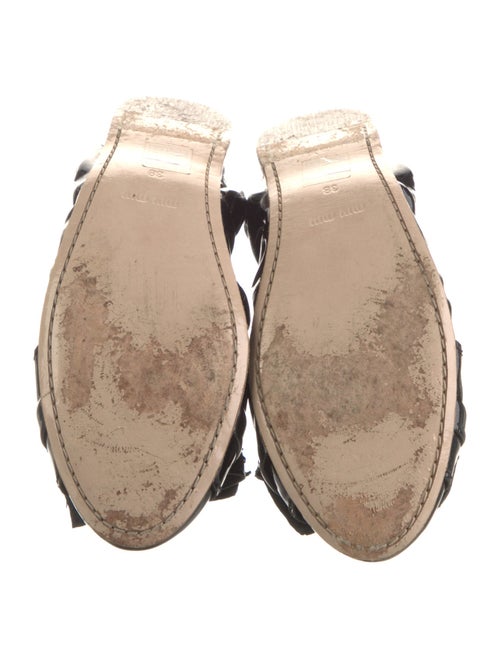 Miu Miu Patent Leather Bow Accents Ballet Flats