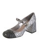 Miu Miu Glitter Chain-Link Accents Pumps