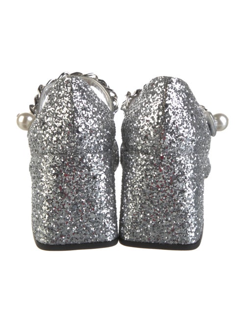 Miu Miu Glitter Chain-Link Accents Pumps
