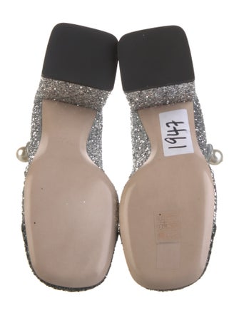 Miu Miu Glitter Chain-Link Accents Pumps