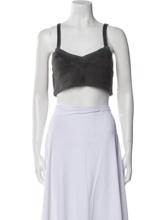 Miu Miu 2021 V-Neck Crop Top