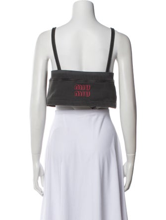 Miu Miu 2021 V-Neck Crop Top