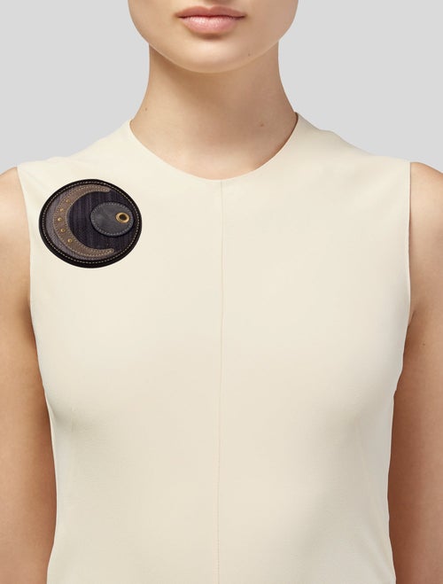 Miu Miu Leather & Suede Celestial Brooch