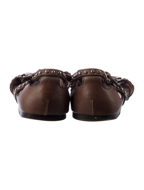 Miu Miu Leather Studded Accents Gladiator Sandals