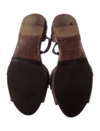 Miu Miu Leather Studded Accents Gladiator Sandals