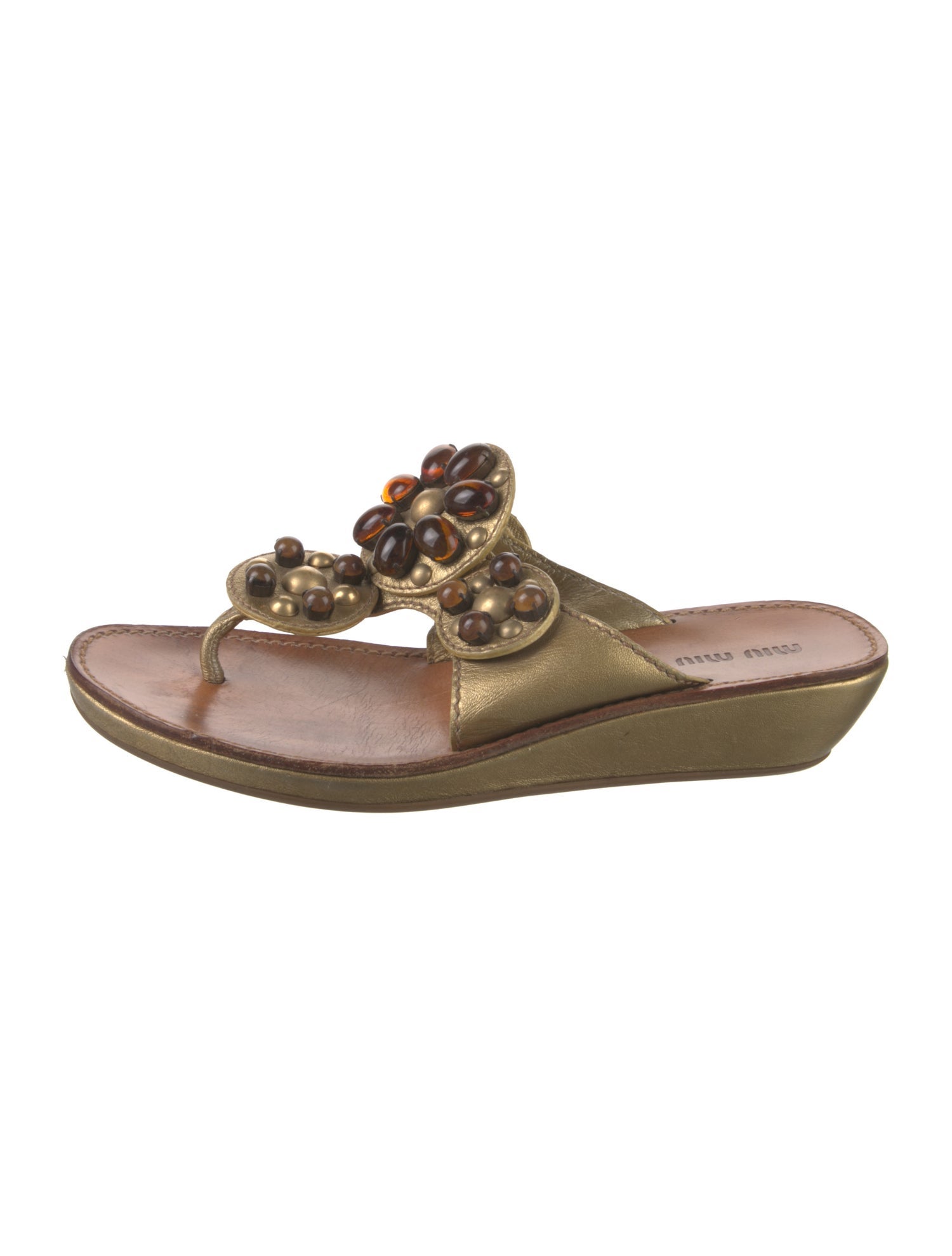 Miu Miu Leather Slides