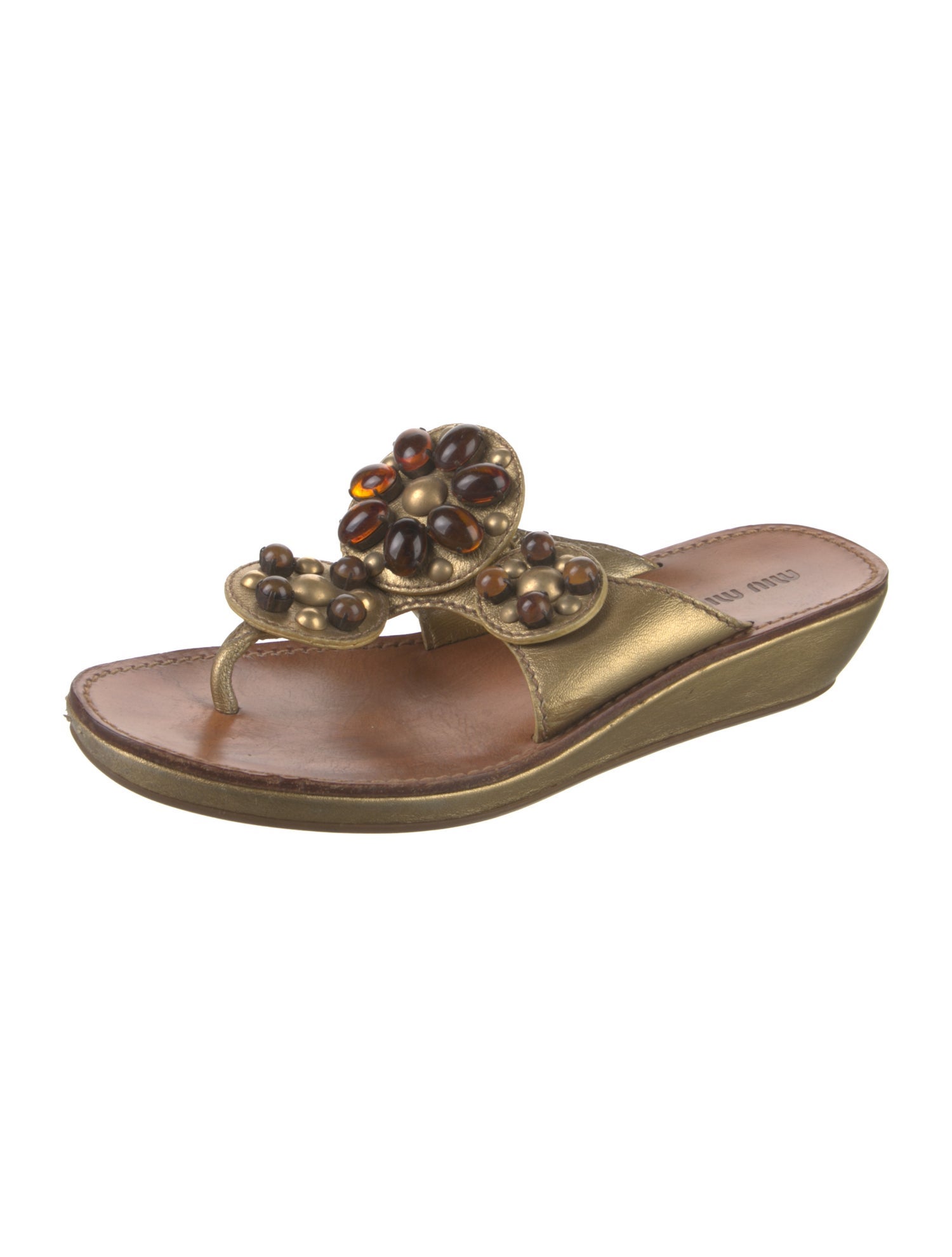 Miu Miu Leather Slides