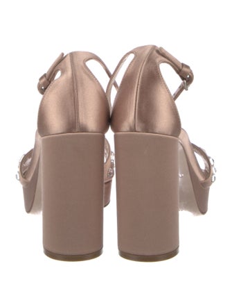 Miu Miu Satin Crystal Embellishments Sandals