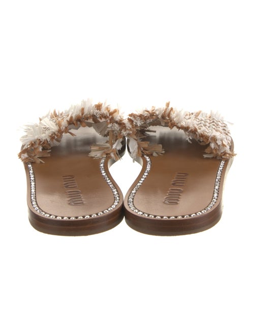 Miu Miu Straw Crystal Embellishments Slides
