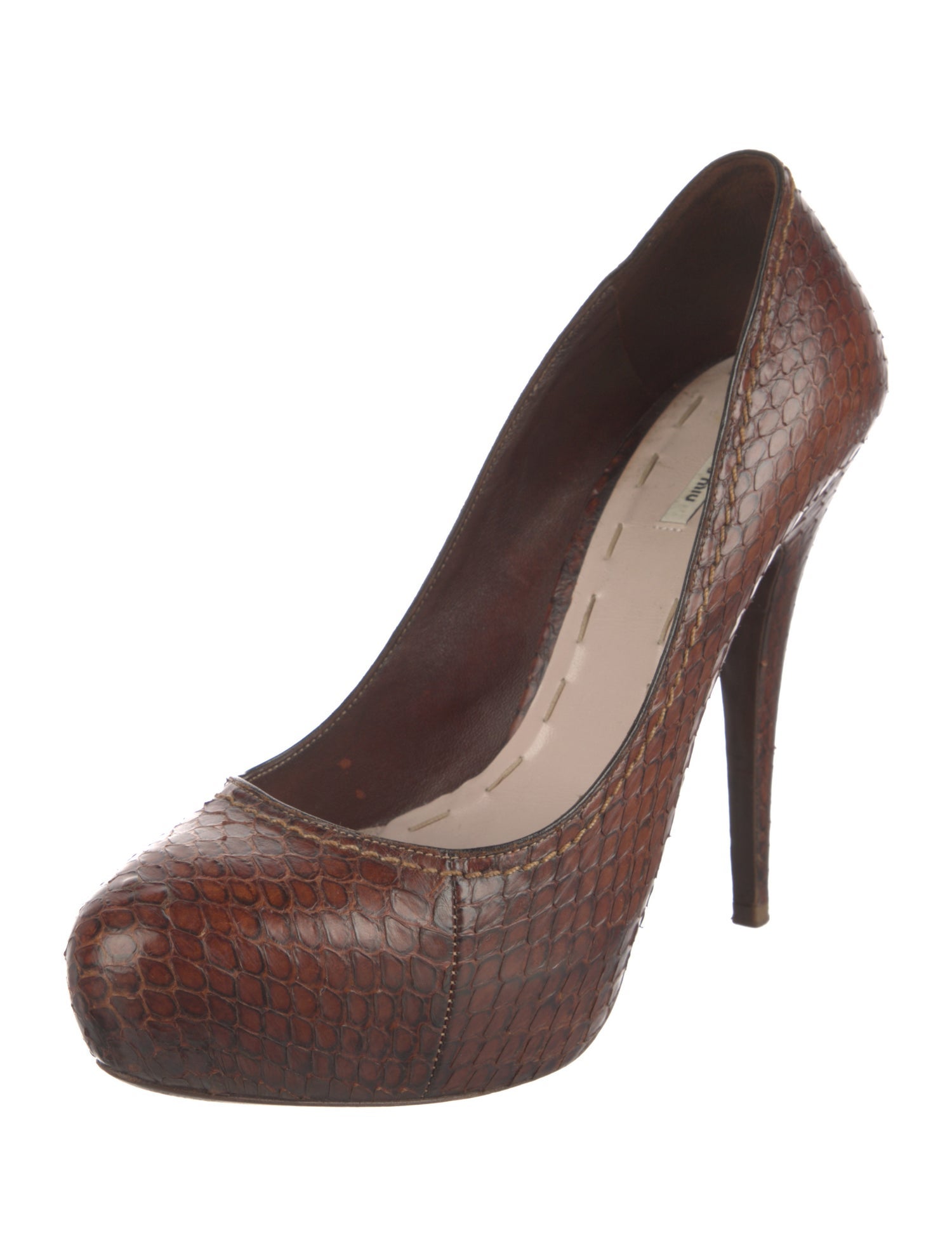 Miu Miu Snakeskin Animal Print Pumps