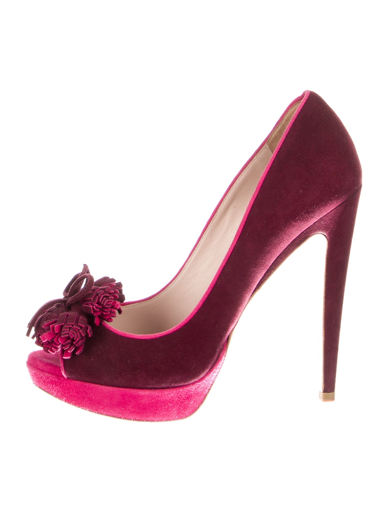 Miu Miu Suede Crystal Embellishments Pumps