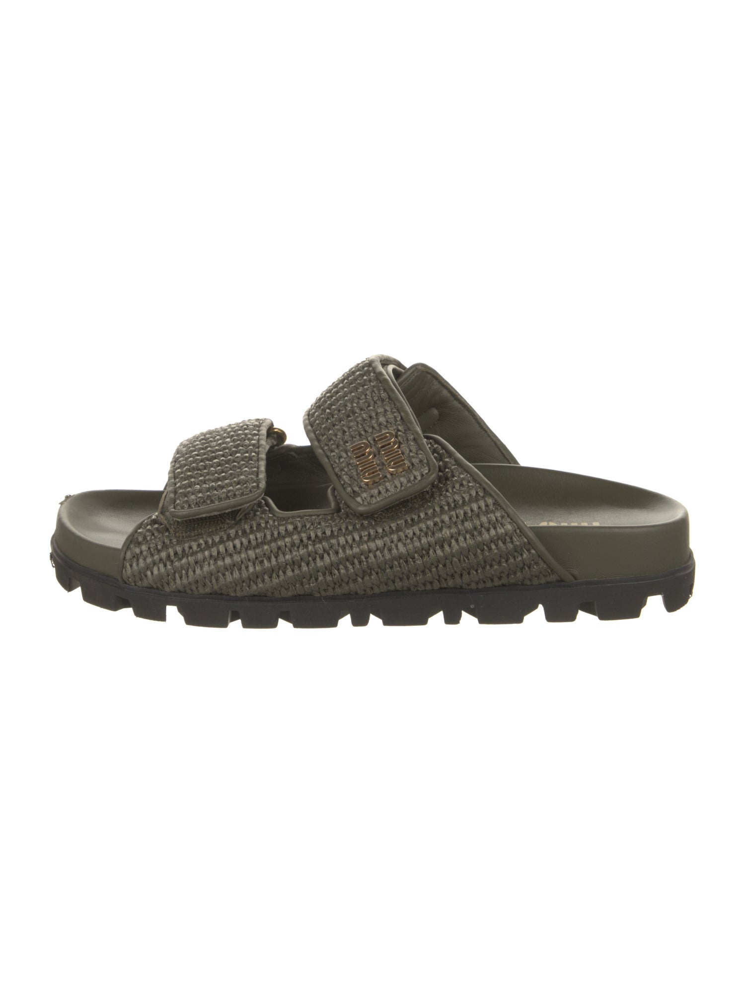 Miu Miu Raffia Slides