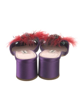 Miu Miu Satin Crystal Embellishments Slides