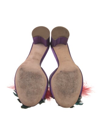 Miu Miu Satin Crystal Embellishments Slides