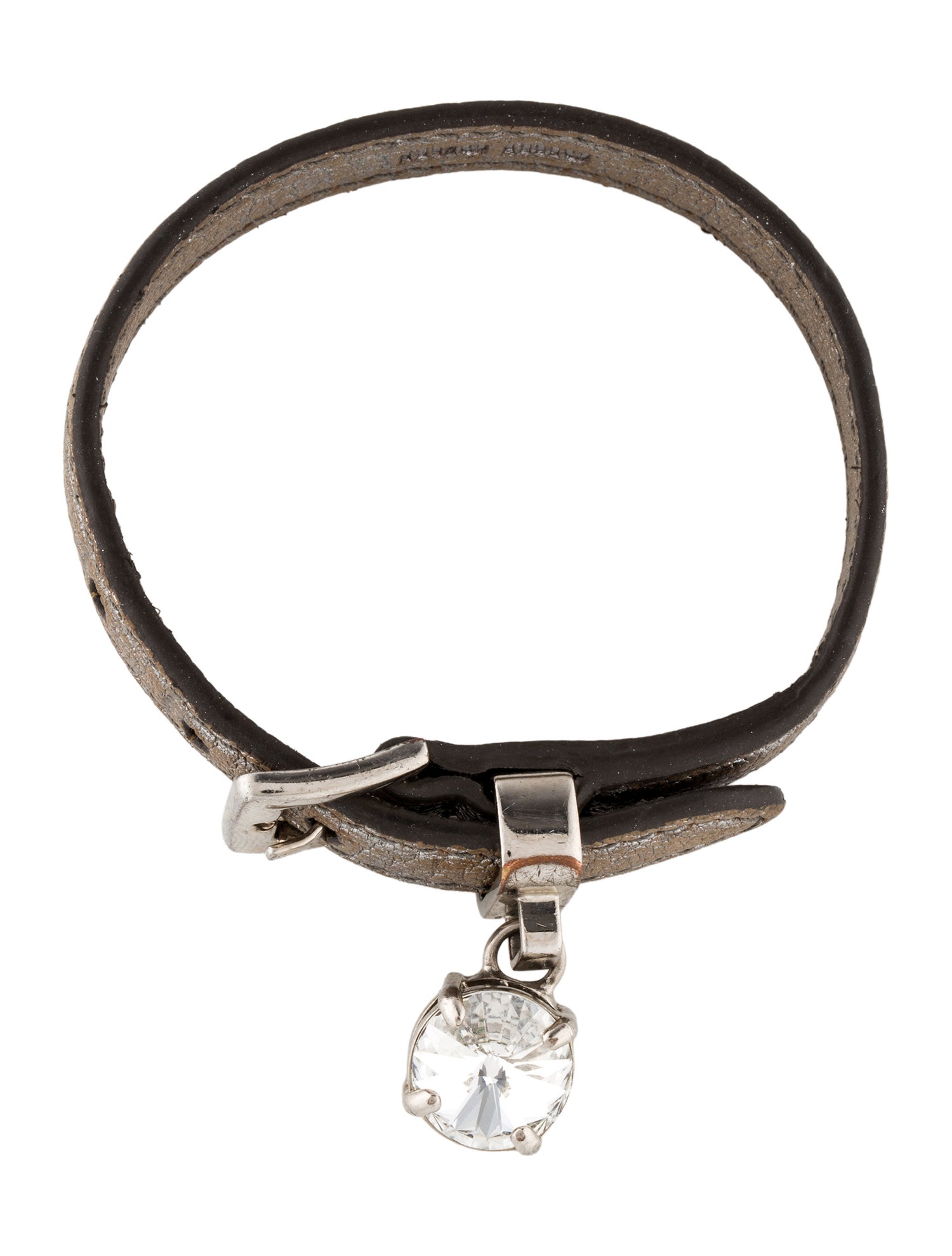 Miu Miu Leather & Crystal Wrap Bracelet