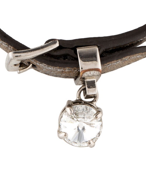 Miu Miu Leather & Crystal Wrap Bracelet